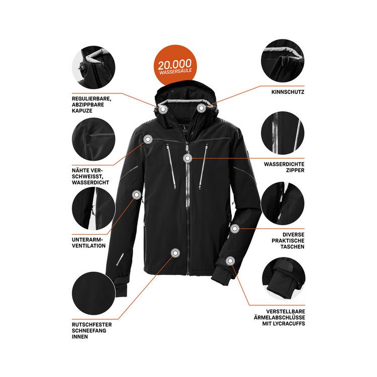 KILLTEC KILLTEC KSW 50 MN SKI JCKT Skijacke Herren - Schwarz0110 - 3 | SportScheck