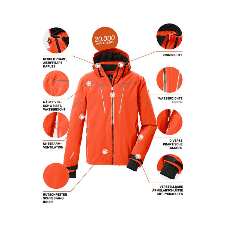 KILLTEC KILLTEC KSW 50 MN SKI JCKT Skijacke Herren - Dunkelorange - 3 | SportScheck