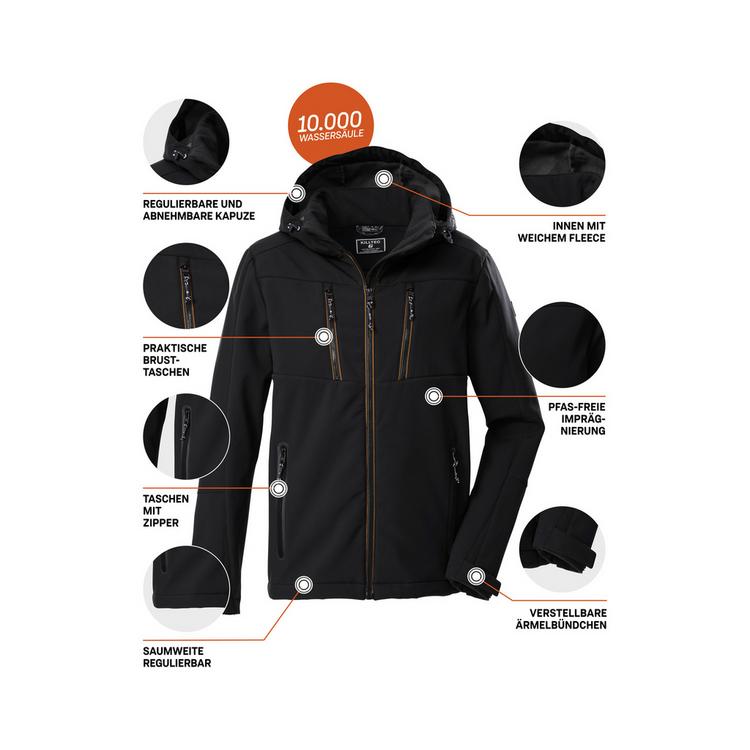 KILLTEC KILLTEC KOW 79 MN SFTSHLL JCKT Funktionsjacke Herren - Schwarz0110 - 3 | SportScheck