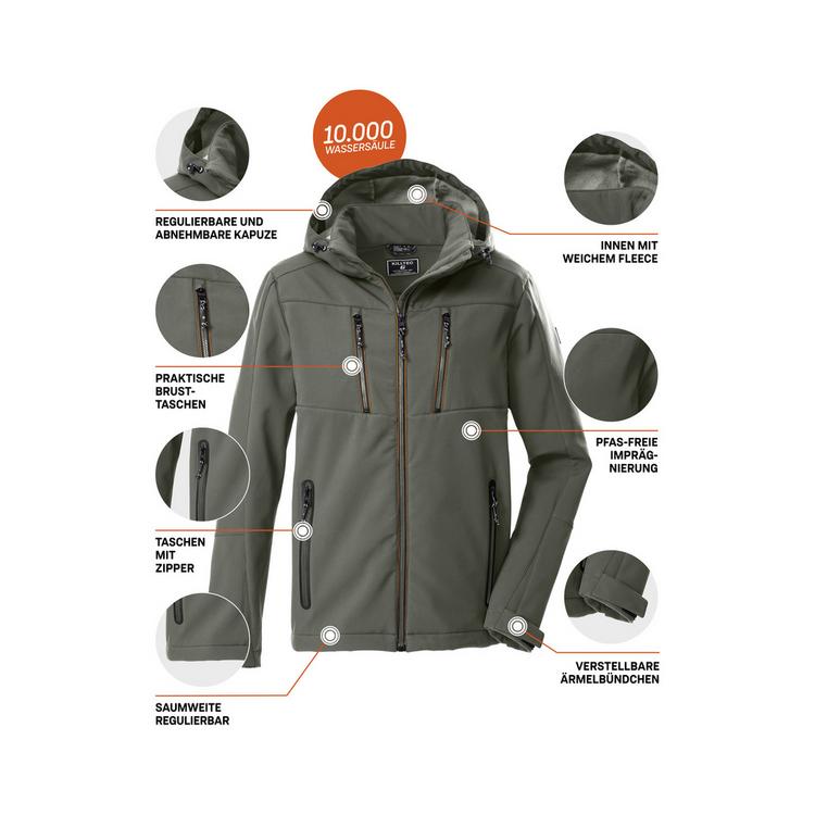 KILLTEC KILLTEC KOW 79 MN SFTSHLL JCKT Funktionsjacke Herren - Oliv - 3 | SportScheck