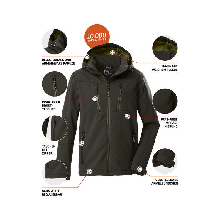 KILLTEC KILLTEC KOW 79 MN SFTSHLL JCKT Funktionsjacke Herren - Dunkeloliv111 - 3 | SportScheck