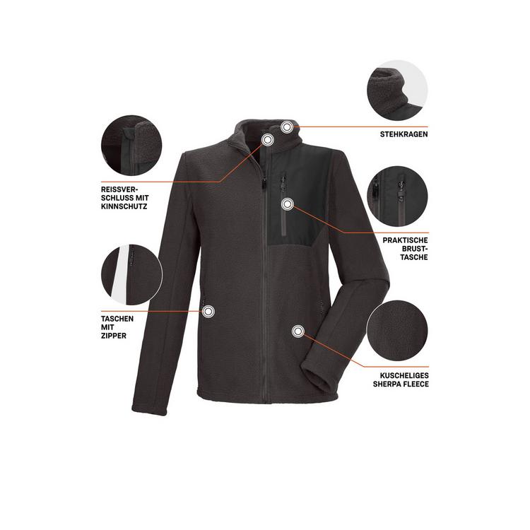 KILLTEC KILLTEC KOW 105 MN FLC JCKT Fleecejacke Herren - Braun5941 - 3 | SportScheck