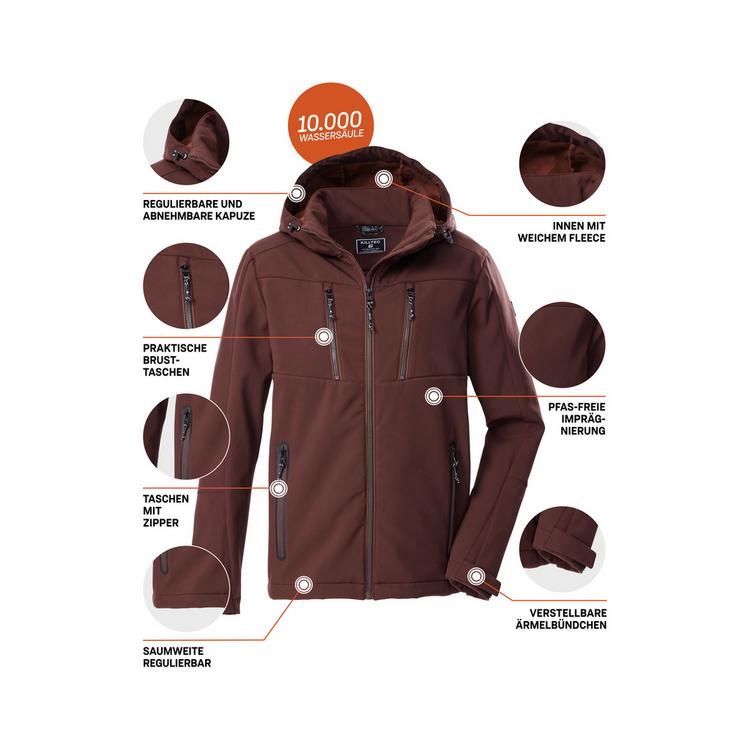 KILLTEC KILLTEC KOW 79 MN SFTSHLL JCKT Funktionsjacke Herren - Braun5938 - 3 | SportScheck