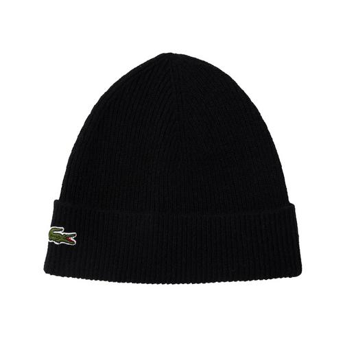 Rückansicht von Lacoste Mütze Beanie Herren Schwarz