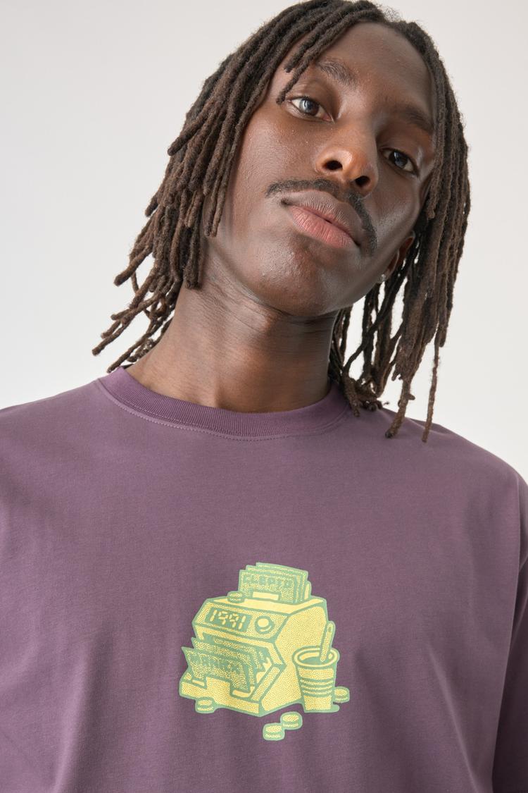 Cleptomanicx Cleptomanicx Printshirt Herren - Plum Perfect - 0 | SportScheck