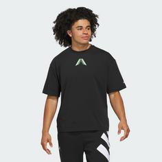 Rückansicht von adidas ANTHONY EDWARDS BELIEVE THAT T-SHIRT Basketball Shirt Herren Black / Lime Burst