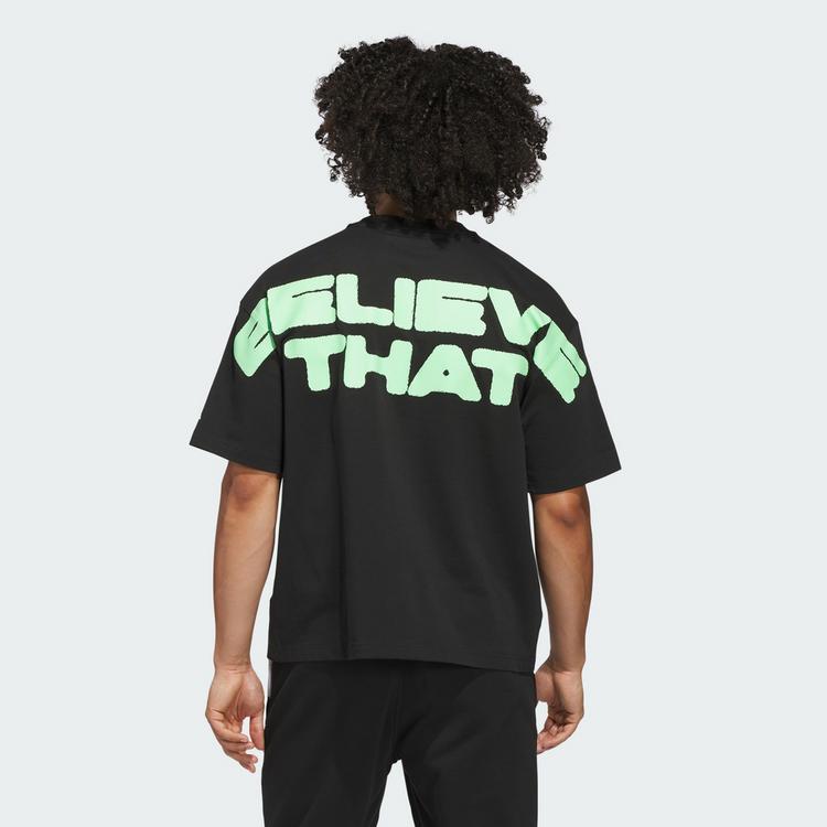 adidas adidas ANTHONY EDWARDS BELIEVE THAT T-SHIRT Basketball Shirt Herren - Black / Lime Burst - 1 | SportScheck