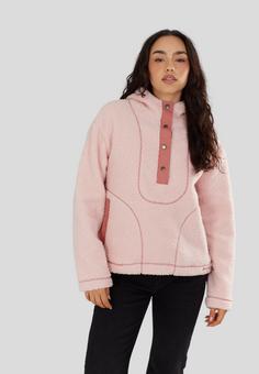 Rückansicht von FUNDANGO Juniper Pile Jacket Fleecejacke Damen rose