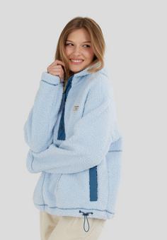 Rückansicht von FUNDANGO Juniper Pile Jacket Fleecejacke Damen vintage blue