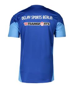 Rückansicht von adidas Delay Sports Trainingsshirt T-Shirt blau