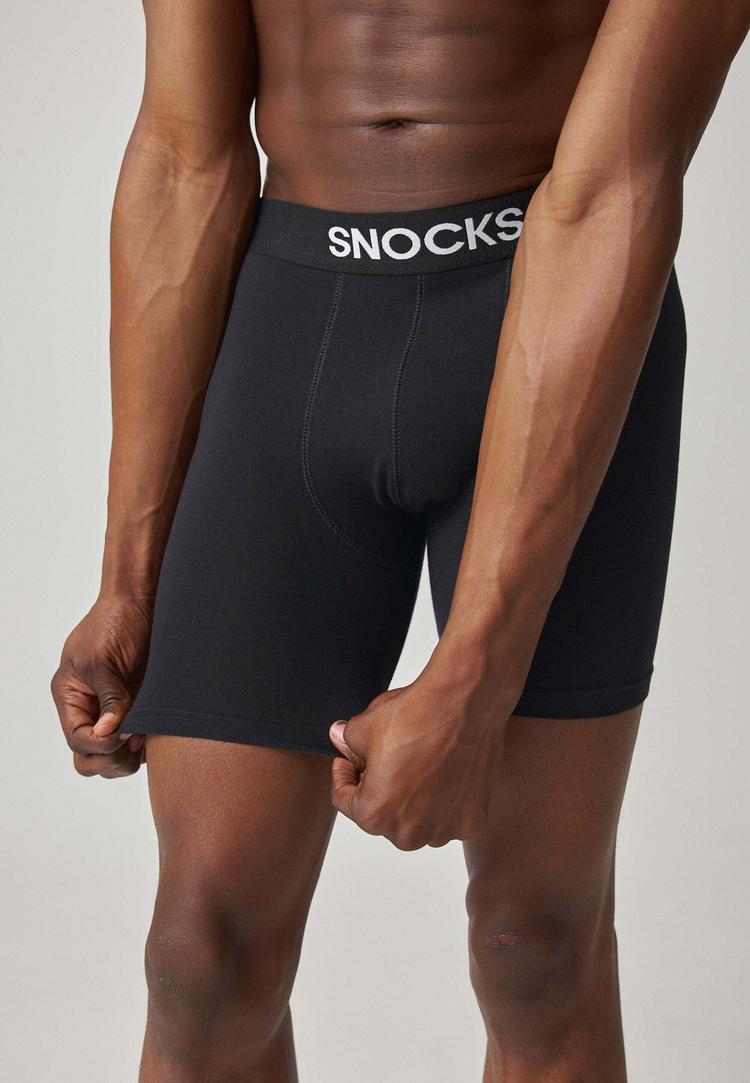 Snocks Snocks Boxershorts mit l&auml;ngerem Bein Unterhose Herren - Schwarz - 3 | SportScheck