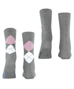 Rückansicht von Burlington Everyday Mix SO 2-Pack Freizeitsocken Damen light grey (3401)