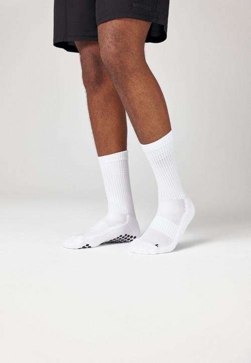 Rückansicht von Snocks Fußball Socken mit ABS Sportsocken Weiß
