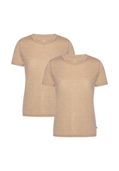 DANISH ENDURANCE Premium Merino T-Shirt Damen sand