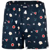 HAPPY SHORTS Web-Boxershorts Unterhose Herren - Snowmen & Gingerbreadmen navy