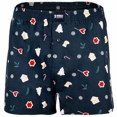 HAPPY SHORTS Web-Boxershorts Boxershorts Herren Snowmen & Gingerbreadmen navy