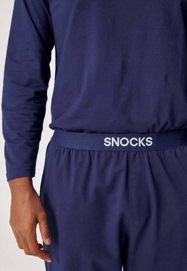 Snocks Snocks Schlafanzug Unterteil Herren lang Pyjama Herren - Dunkelblau - 4 | SportScheck
