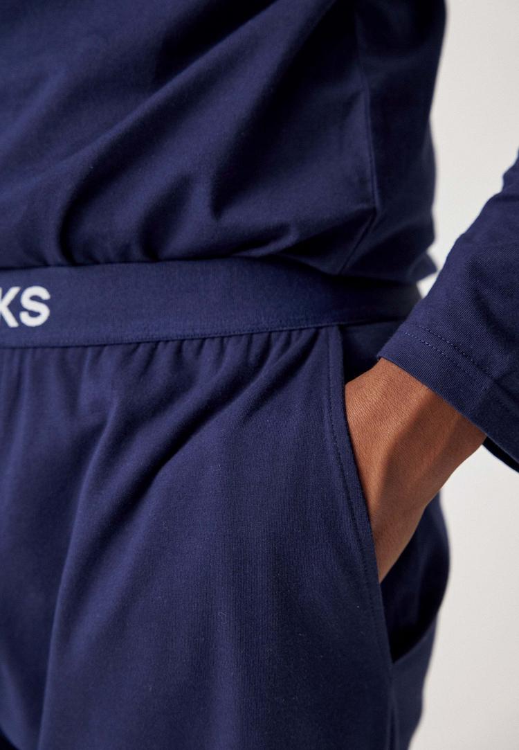 Snocks Snocks Schlafanzug Unterteil Herren lang Pyjama Herren - Dunkelblau - 5 | SportScheck