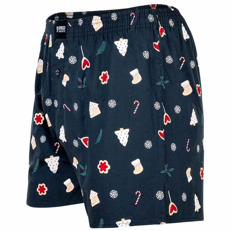 HAPPY SHORTS HAPPY SHORTS Web-Boxershorts Unterhose Herren - Snowmen & Gingerbreadmen navy - 1 | SportScheck