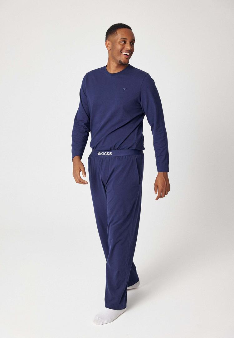 Snocks Snocks Schlafanzug Unterteil Herren lang Pyjama Herren - Dunkelblau - 7 | SportScheck