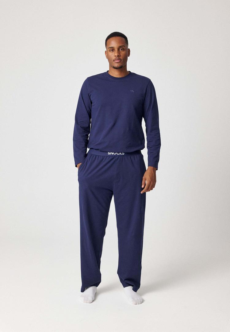Snocks Snocks Schlafanzug Oberteil Herren lang Pyjama Herren - Dunkelblau - 0 | SportScheck