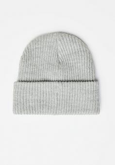 Rückansicht von Chiemsee Mütze Beanie 17-4402M Neutral Gray Melange