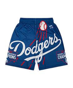 Rückansicht von New Era Los Angeles Dodgers Short Sweathose Herren blau