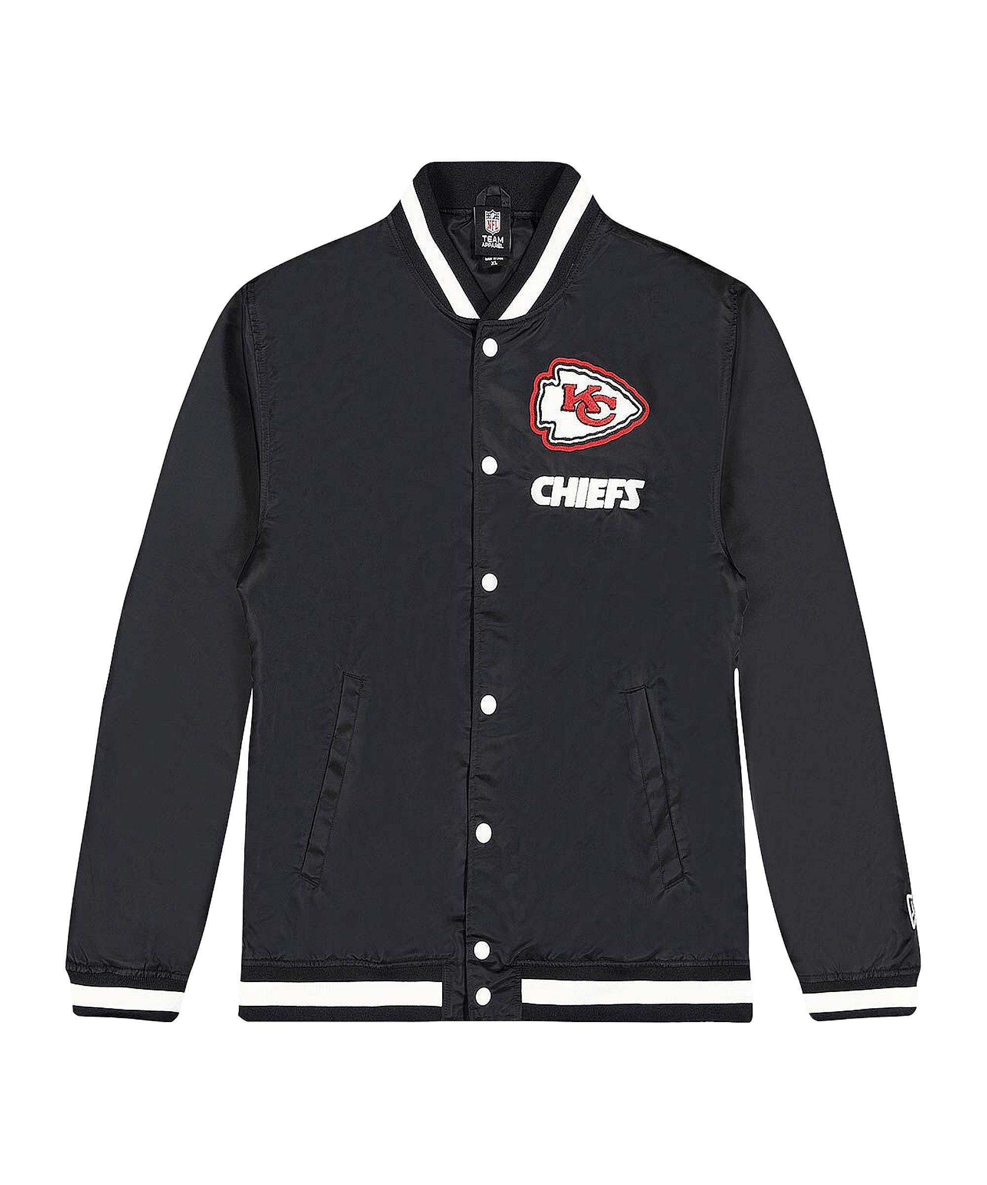 New Era Kansas City Chiefs Varsity Jacke Sweatjacke Herren - schwarz
