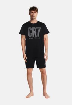 Rückansicht von CR7 Cristiano Ronaldo CR7 Mens pyjamas/shorts. Pyjama Herren schwarz