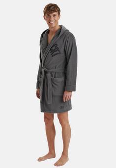 Rückansicht von CR7 Cristiano Ronaldo CR7 bathrobe Bademantel Herren grey
