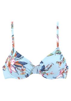 Lascana Bügel-Bikini-Top Bikini Oberteil Damen hellblau-bedruckt