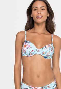 Rückansicht von Lascana Bügel-Bikini-Top Bikini Oberteil Damen hellblau-bedruckt