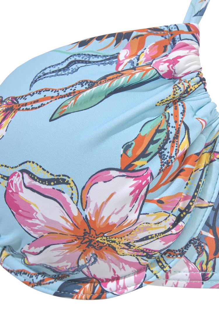 Lascana Lascana B&uuml;gel-Bikini-Top Bikini Oberteil Damen - hellblau-bedruckt - 3 | SportScheck