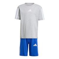 adidas Essentials Kids T-Shirt-Set Trainingsanzug Kinder - Medium Grey Heather / White