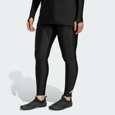 Rückansicht von adidas SCHWIMM-LEGGINGS Badeanzug Damen Black