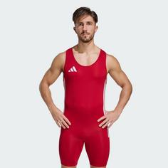 Rückansicht von adidas Powerlift Weightlifting Einteiler Bodysuit Herren Team Power Red 2
