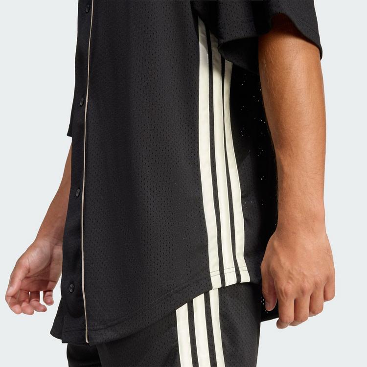 adidas adidas STADIUM MESH BASEBALLSHIRT T-Shirt Herren - Black / Crystal Linen / Off White - 1 | SportScheck