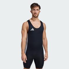 Rückansicht von adidas Powerlift Weightlifting Einteiler Bodysuit Herren Black