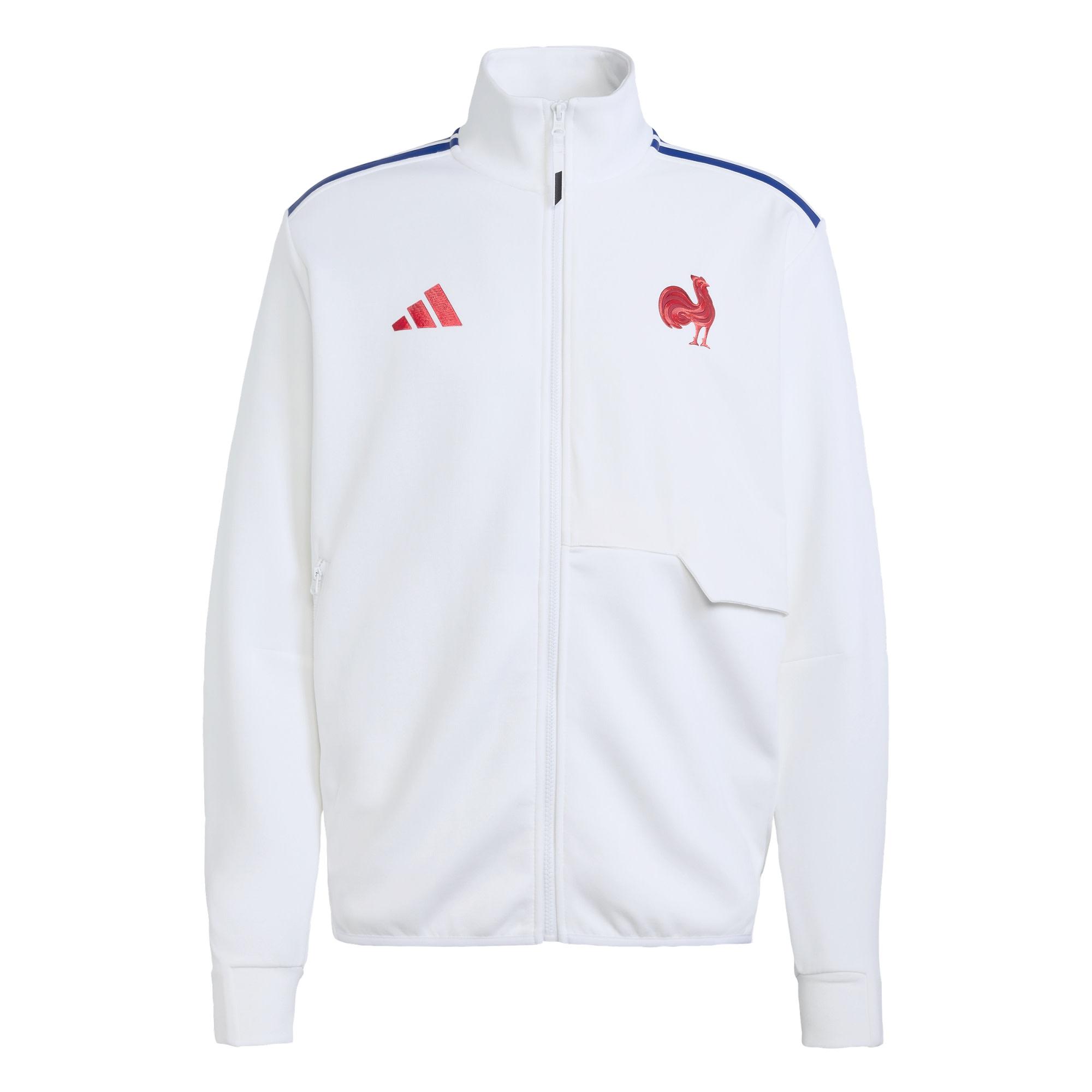 adidas Frankreich Rugby Anthem Jacke Trainingsanzug Herren - White