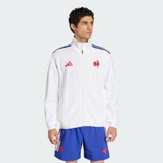 Rückansicht von adidas Frankreich Rugby Anthem Jacke Trainingsanzug Herren White