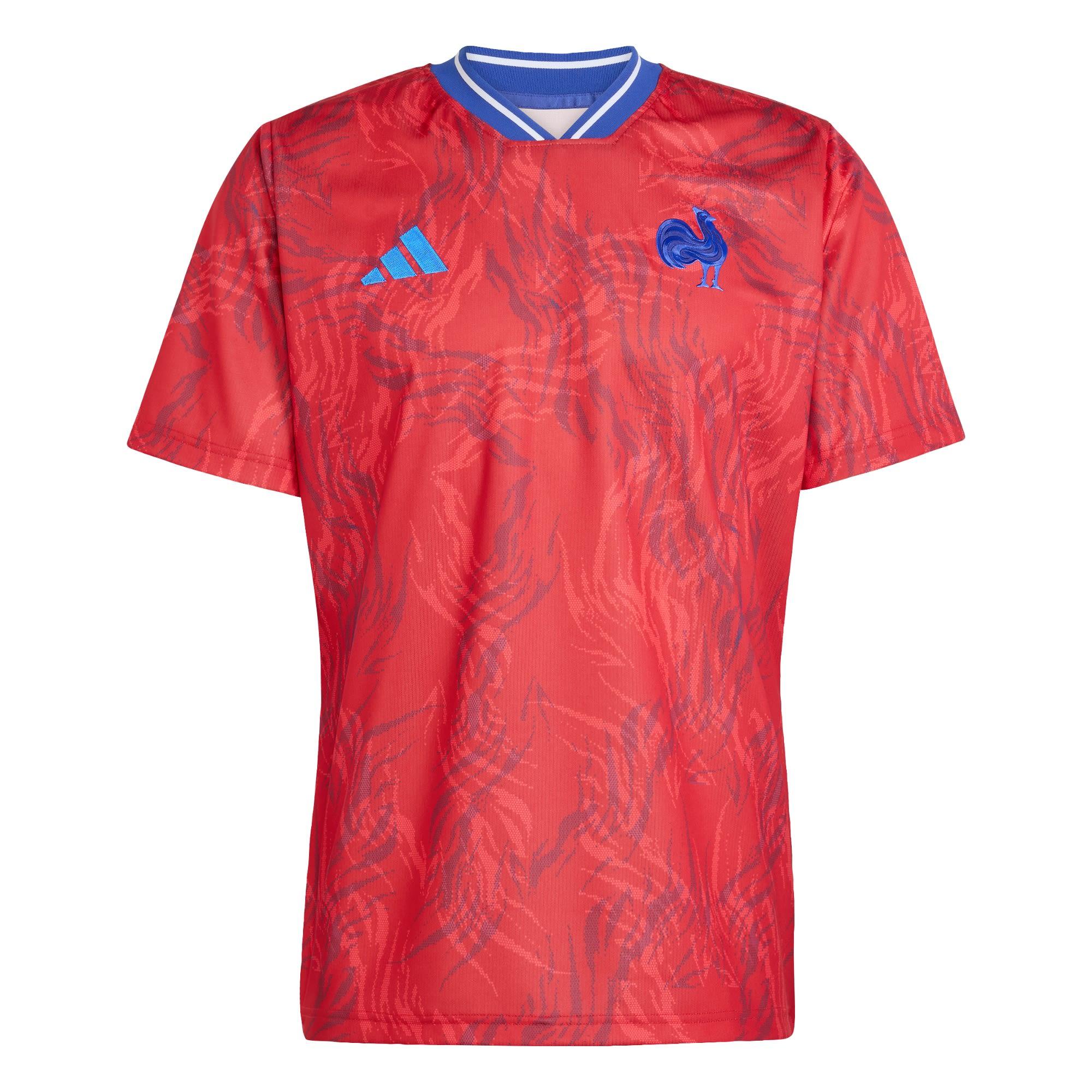 adidas Frankreich Rugby Prematch Jersey Funktionsshirt Herren - Collegiate Red