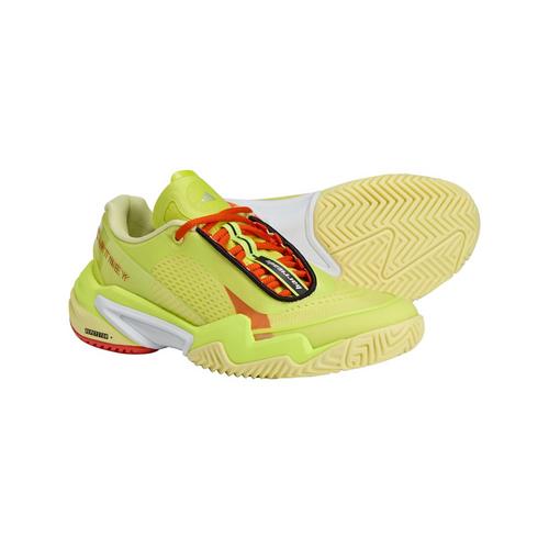 Rückansicht von adidas adidas by Stella McCartney Barricade Fitnessschuhe Damen Bahia Glow / Ice Yellow / Collegiate Orange