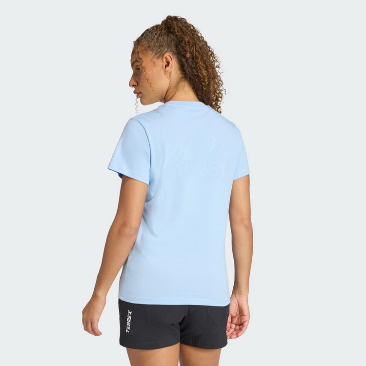 adidas adidas TERREX MOUNTAIN GRAFIK T-SHIRT Slipper Damen - Glow Blue - 1 | SportScheck