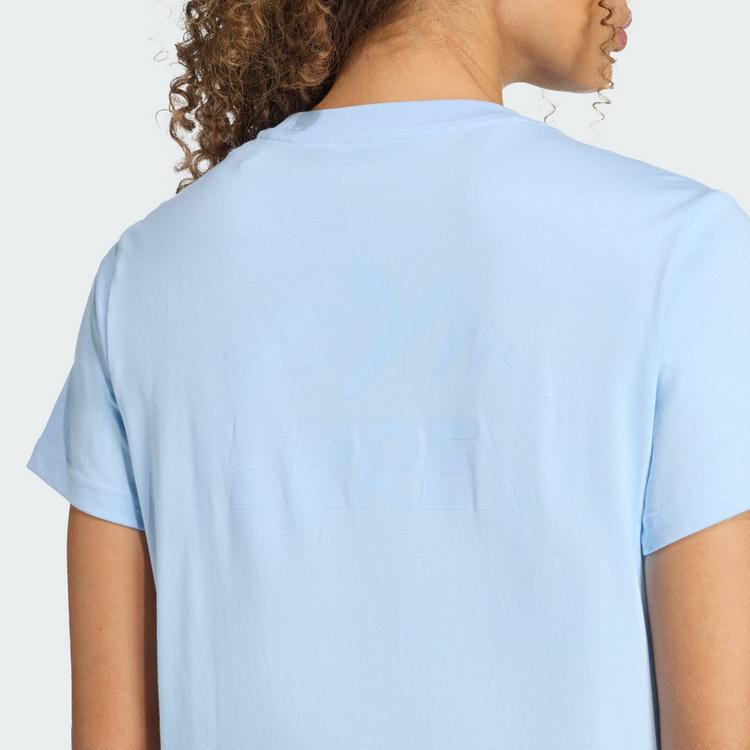 adidas adidas TERREX MOUNTAIN GRAFIK T-SHIRT Slipper Damen - Glow Blue - 1 | SportScheck