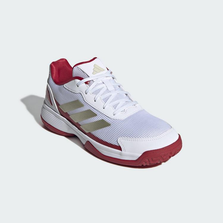 adidas adidas Crazyquick Kids Padelschuh Tennisschuhe Kinder - Cloud White / Ice Gold Met. / Cloud White - 3 | SportScheck