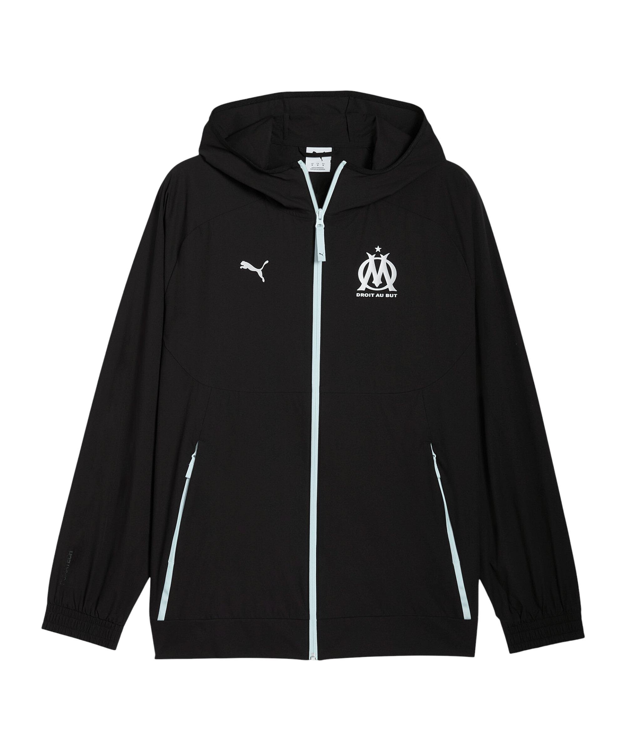 PUMA Olympique Marseille Pumatech Woven Jacke Trainingsjacke Herren - schwarz