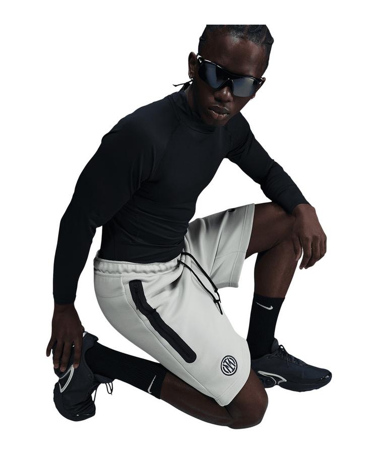 Nike Nike Inter Mailand Tech Fleece Short Fu&szlig;ballshorts Herren - graublau - 1 | SportScheck