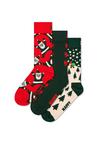 Happy Socks 3-Pack Santa Socks Gift Set Socken - red
