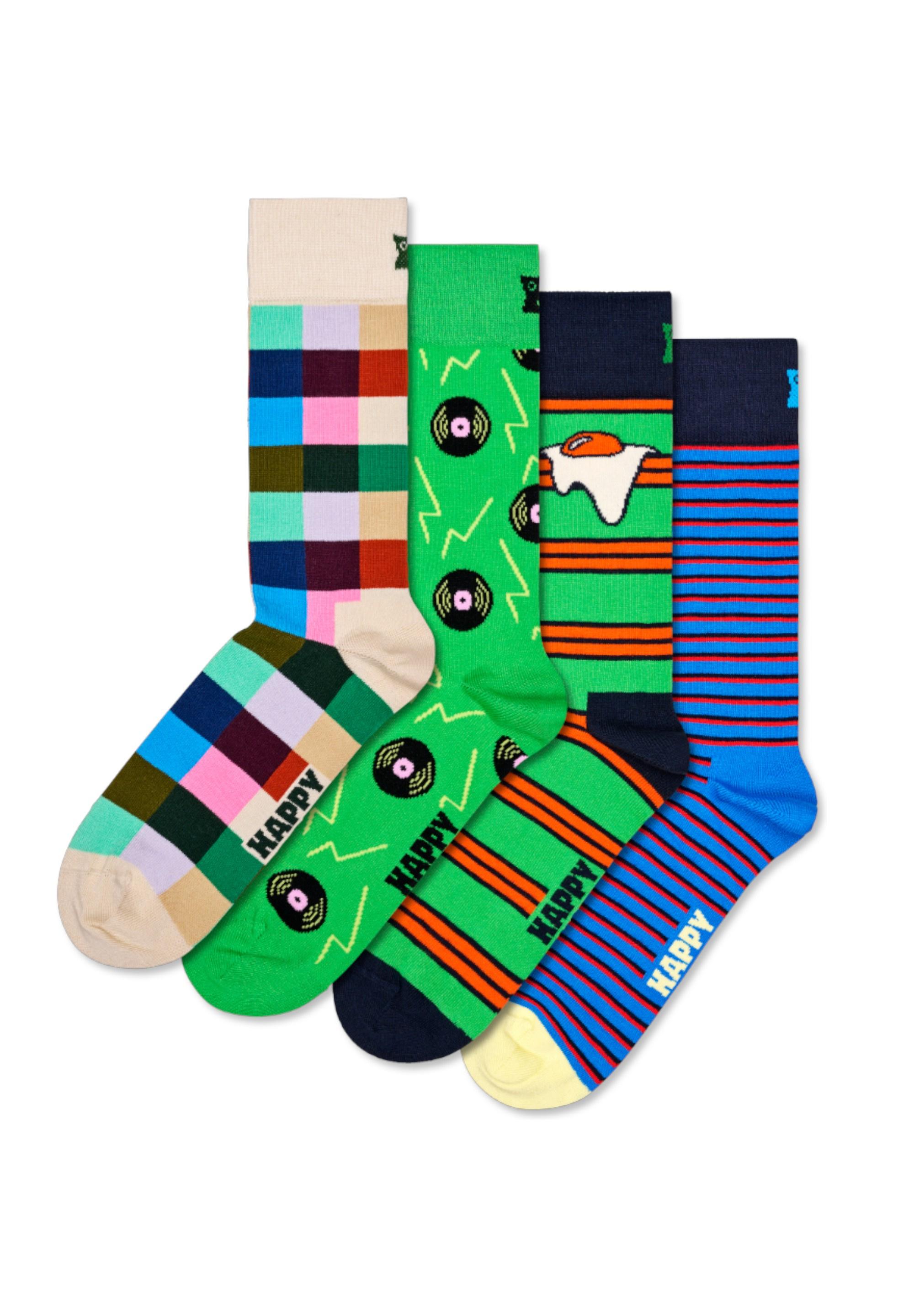 Happy Socks 4-Pack Record Socks Gift Set Socken - wei&szlig;