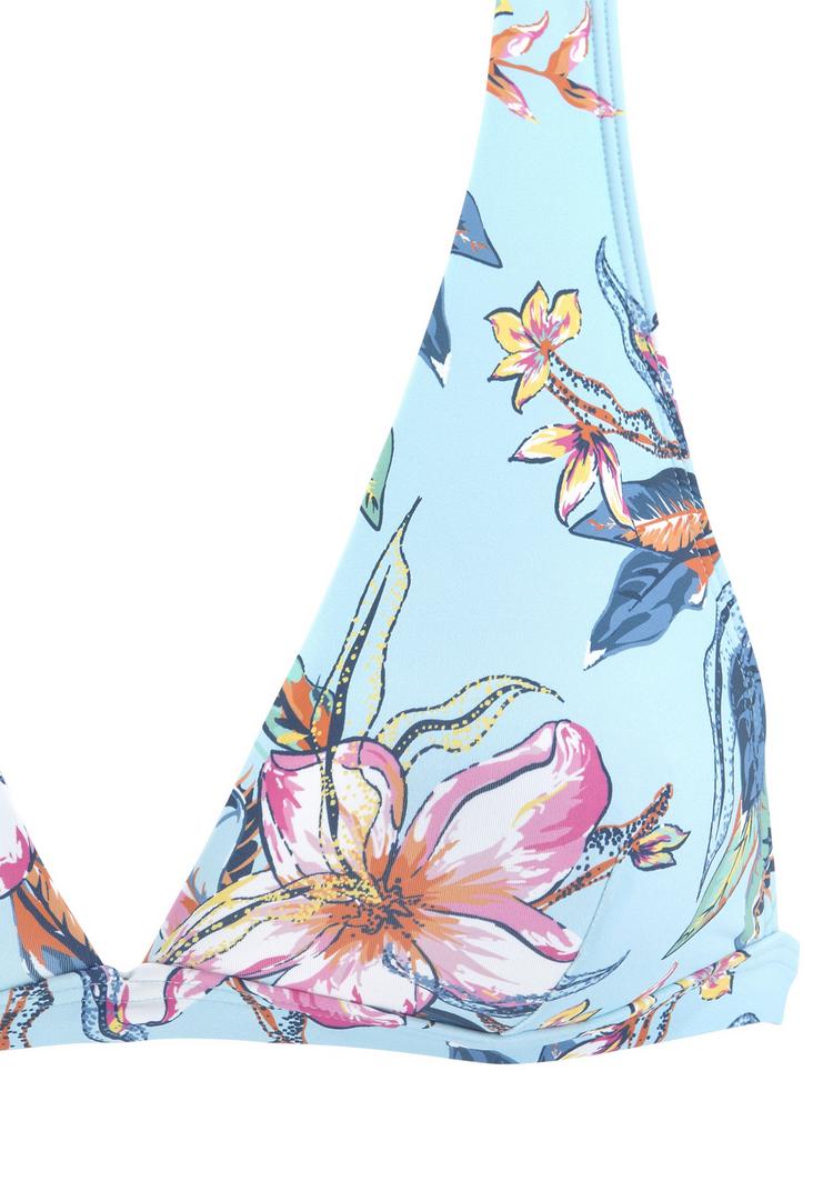 Lascana Lascana Triangel-Bikini-Top Bikini Oberteil Damen - hellblau bedruckt - 1 | SportScheck